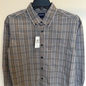NWT, HAGGAR Long Sleeve Stretch Plaid Shirt, Sz L